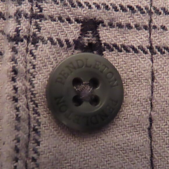 Pendleton Cotton Flannel Plaid Button Front Shirt Black/Gray Outdoor XL - Picture 7 of 13